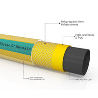 Yellow and black hose with text labels