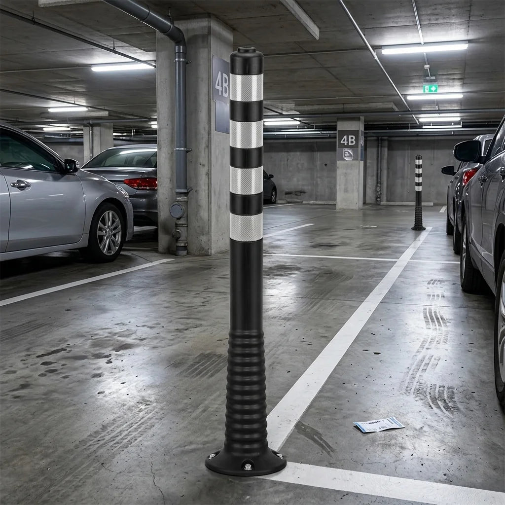 Durable reflective traffic delineator post for parking and road safety