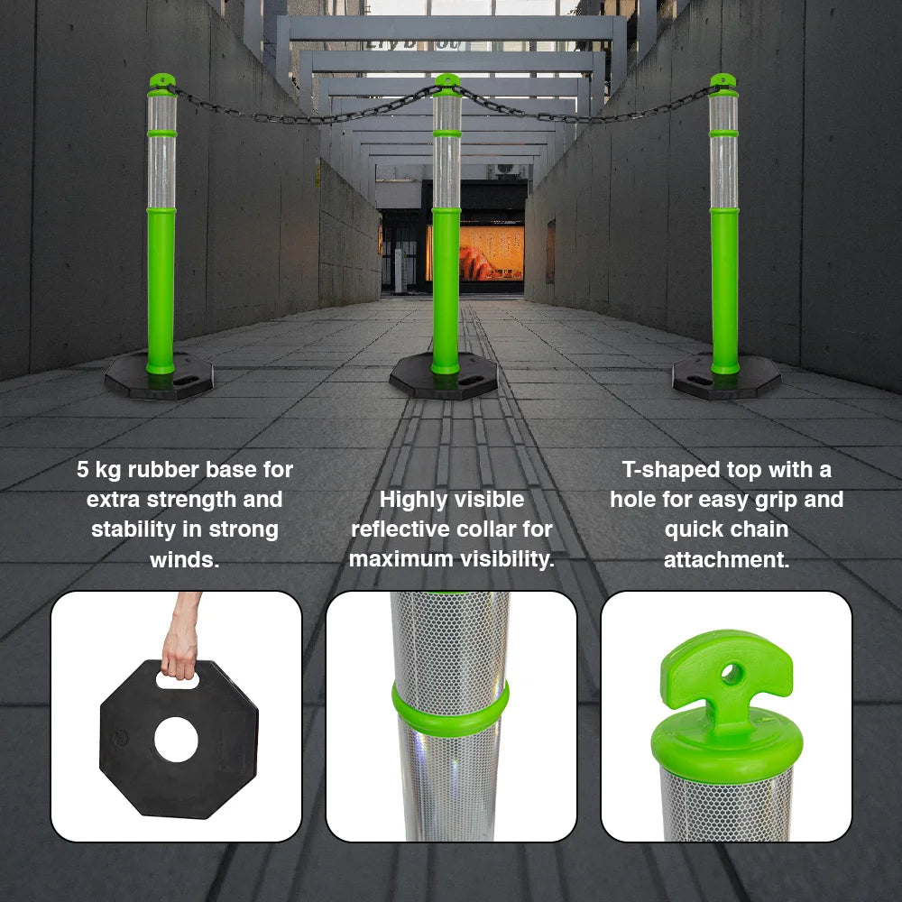 Green safety bollard