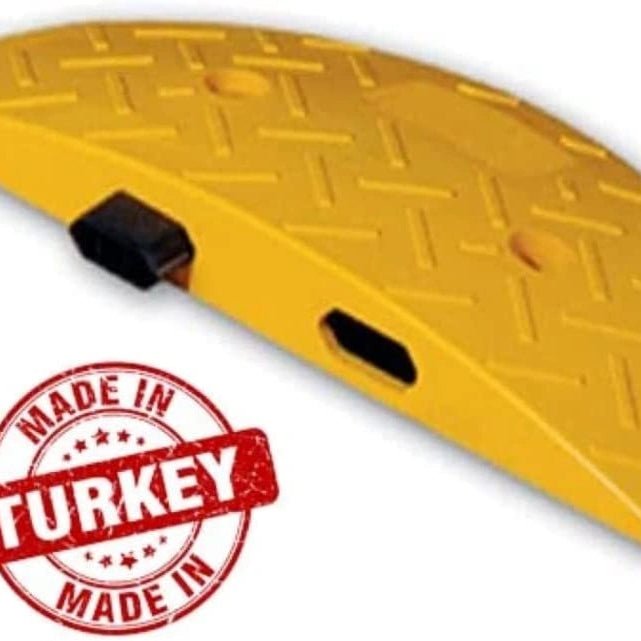 20CM yellow PVC road hump end section for speed ramp installation
