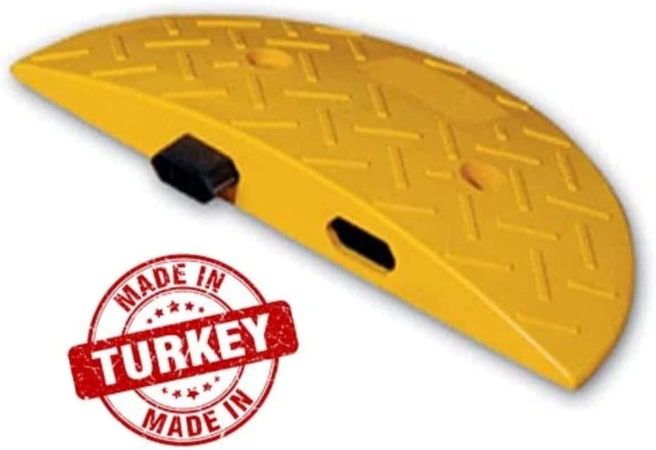 20CM yellow PVC road hump end section for speed ramp installation
