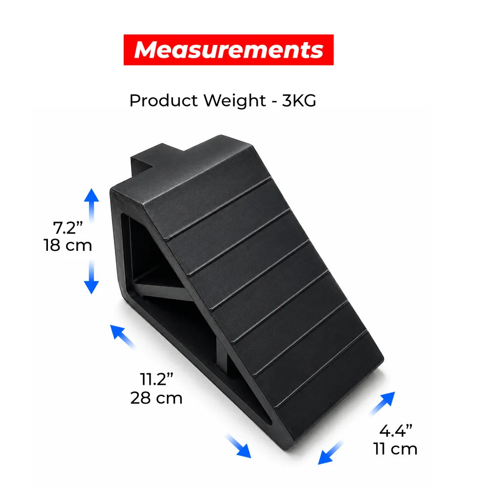 Heavy duty 3.1kg rubber wheel chock for vehicle parking and safety