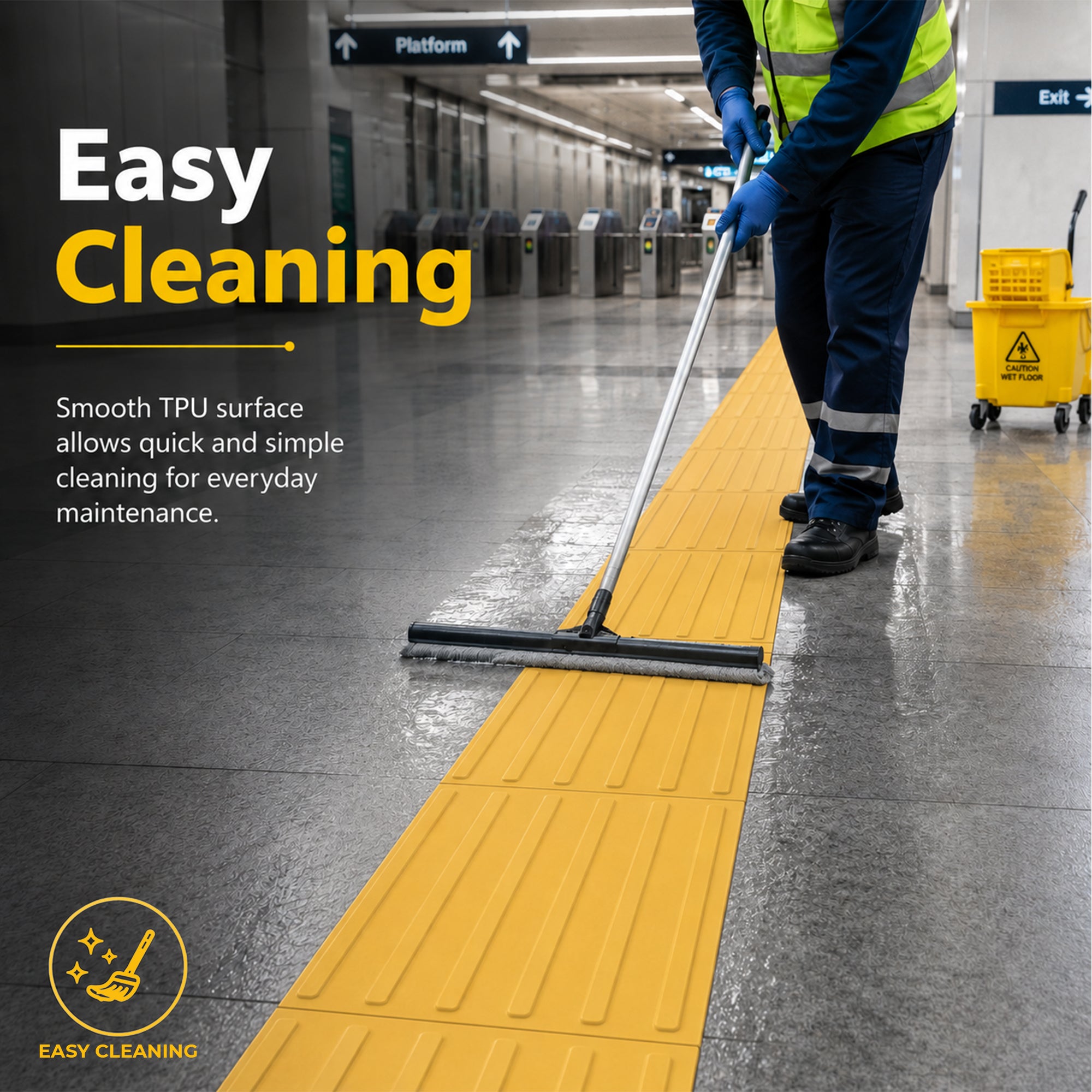 40x40cm yellow tactile tile for accessible walkways and public spaces
