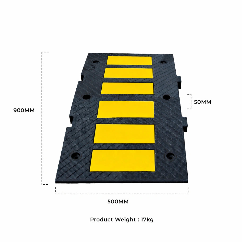 50CM PVC speed bump black yellow for traffic speed control