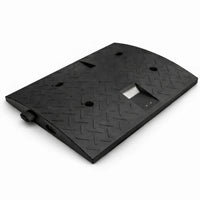 Black PVC 50CM road hump with reflective strips for vehicle speed reduction