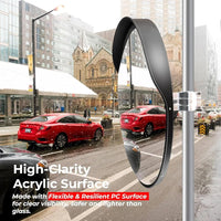 60cm black traffic convex mirror for road safety and visibility