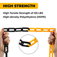 6mm yellow and black plastic safety chain 25 meter by Berry for barrier use