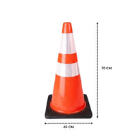 70CM orange PVC traffic cone with black base for traffic control
