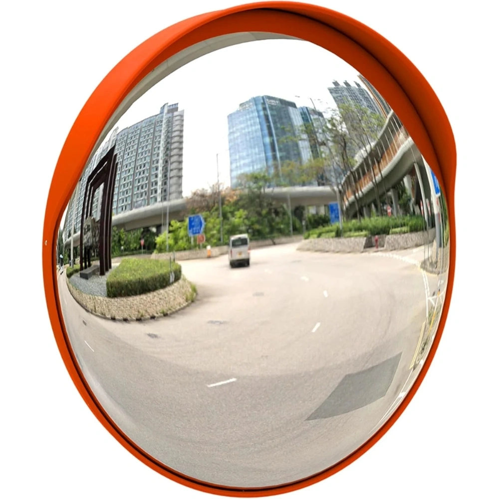 80cm round convex safety mirror for parking areas and driveway visibility