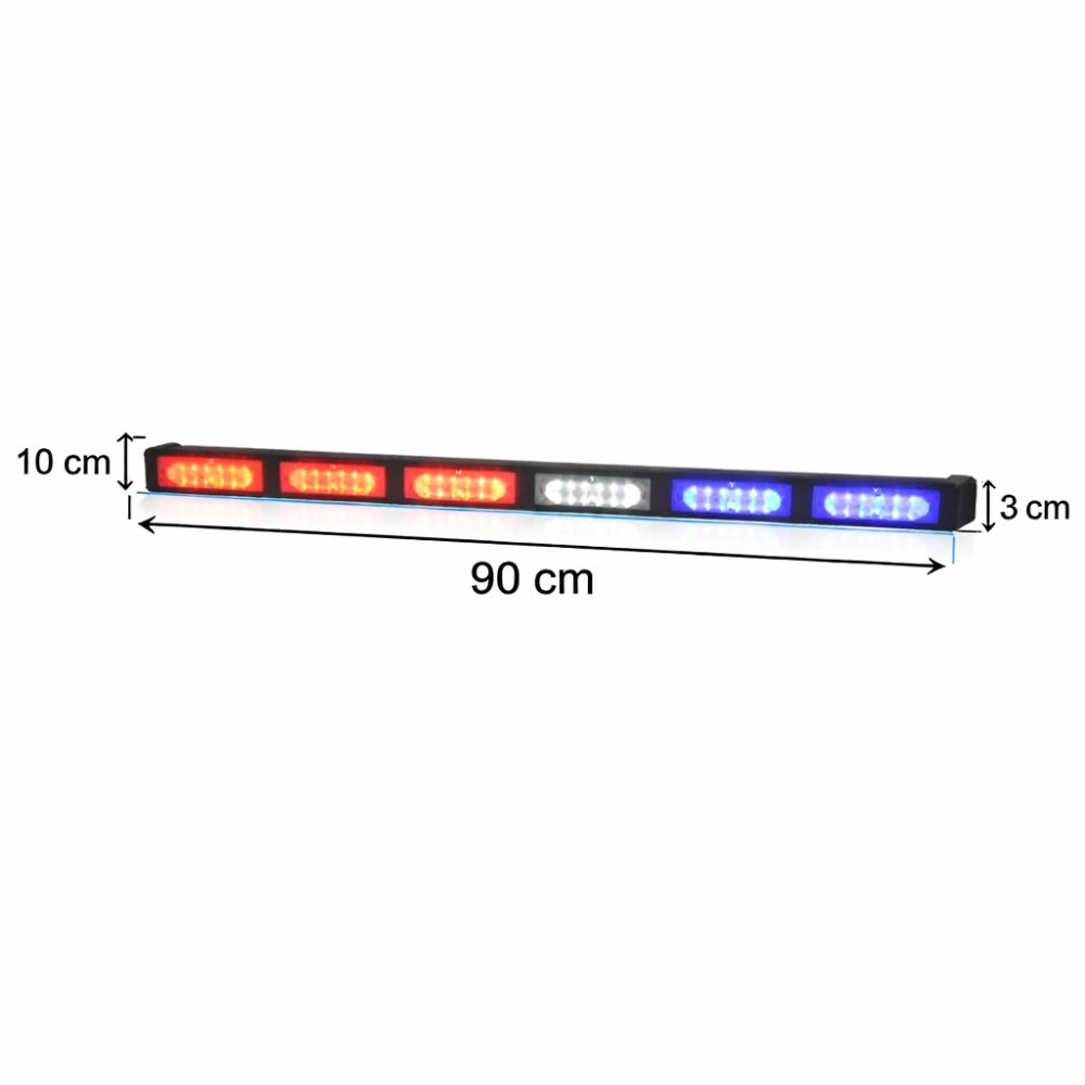 90CM LED flashing light bar red blue for police and security vehicles