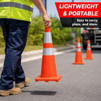 90cm orange PVC safety cone for traffic guidance and restricted areas