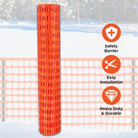 Construction safety fencing mesh 50M x 1M orange for temporary siteprotection
