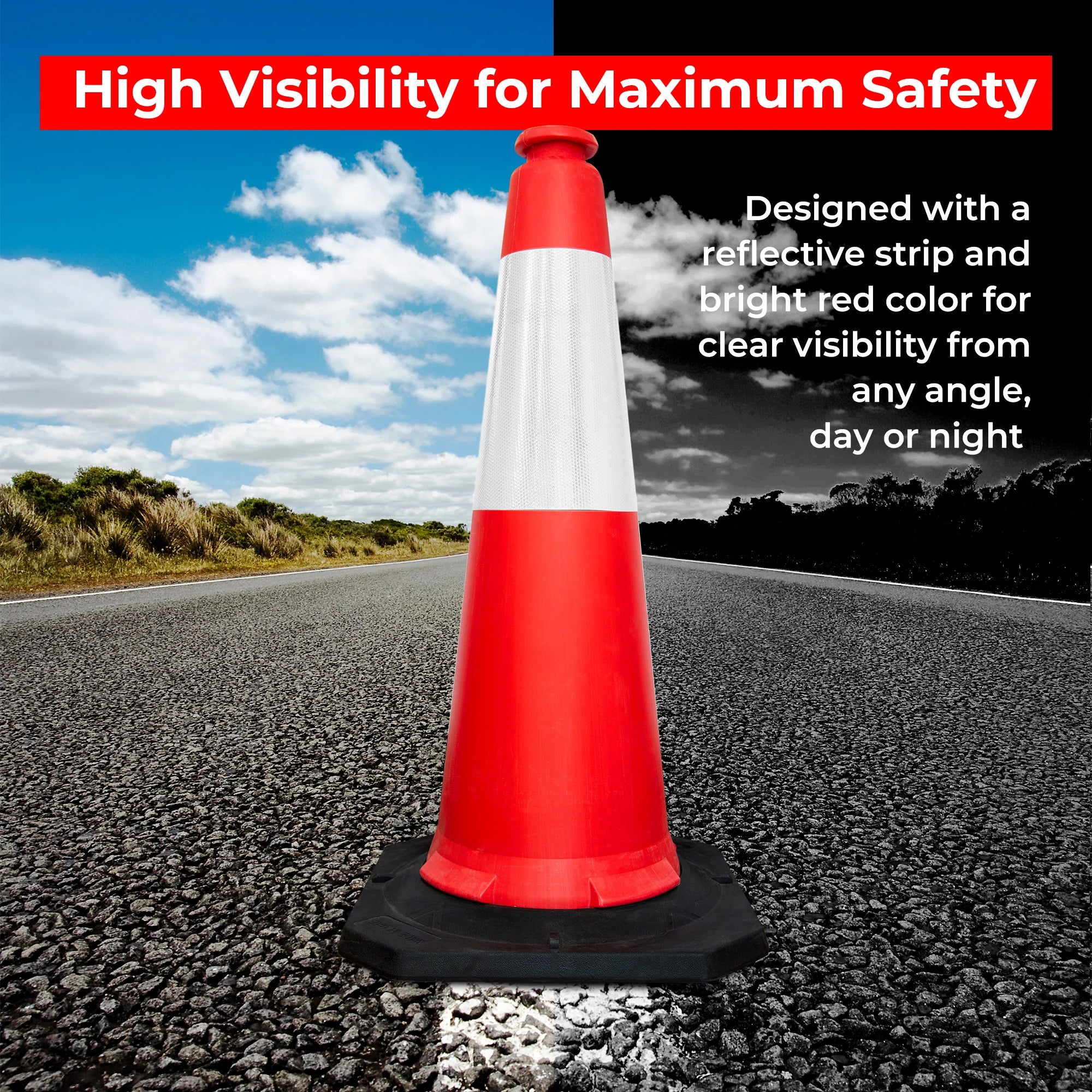 100CM Traffic Cone - Red