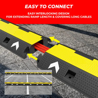 Ramp with interlocking design for extending length and covering cables,