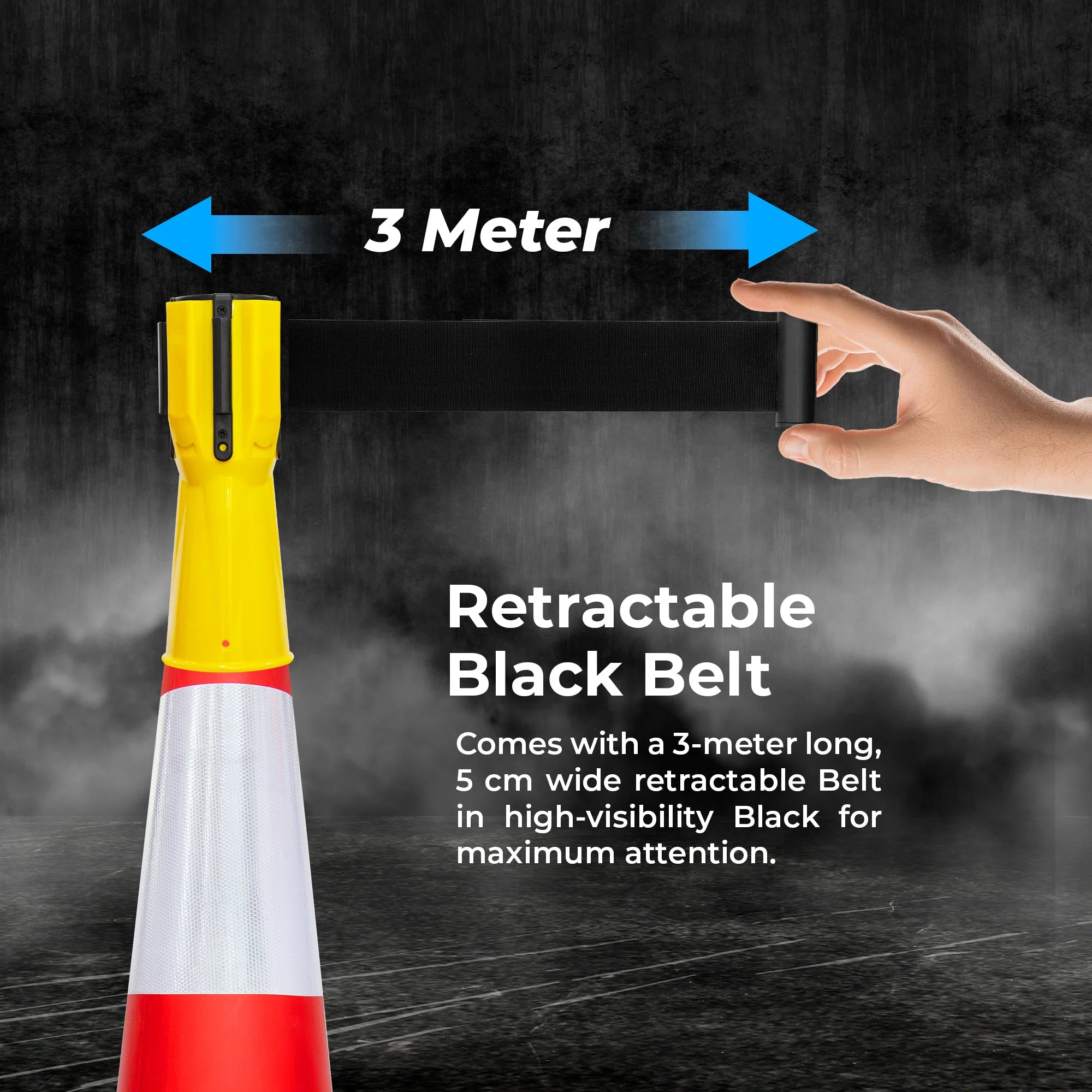 3 Meter Traffic Cone Topper - Yellow/Black
