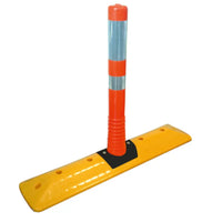 Orange and yellow traffic control barrier