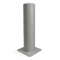 Metal bollard with a square base
