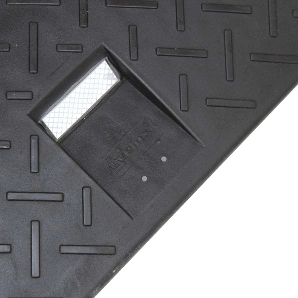 Durable 50CM black PVC speed ramp with reflective surface for road safety