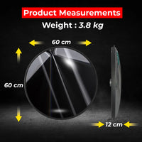 Measurement chart of a round product with dimensions