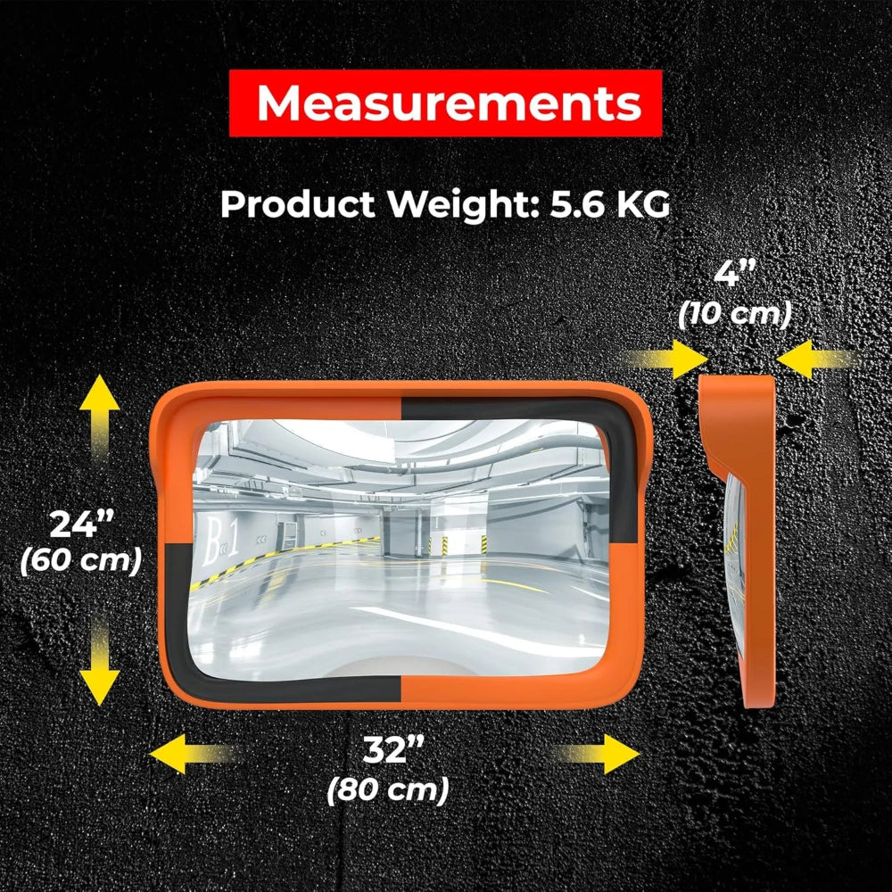 Measurement chart for a product with dimensions and weight displayed