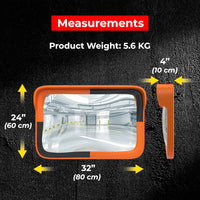 Measurement chart for a product with dimensions and weight displayed