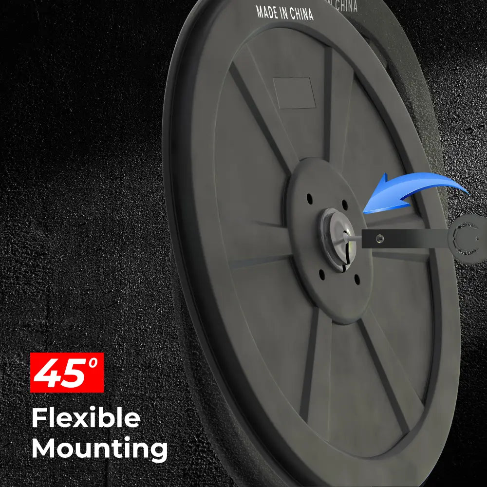 Wheel with 45-degree flexible mounting feature