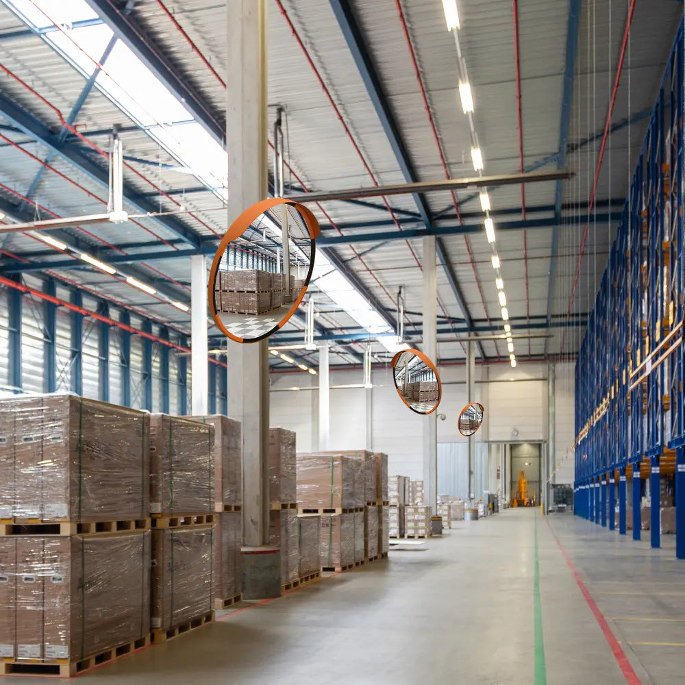 Premium 60cm convex safety mirror, ideal for parking areas, warehouses, and road safety