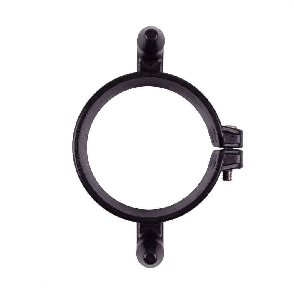 Black clamp on a white background