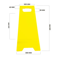 Dimension Foldable A-frame floor sign for indoor and outdoor use