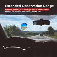 Durable 60cm black convex mirror for outdoor and safety applications