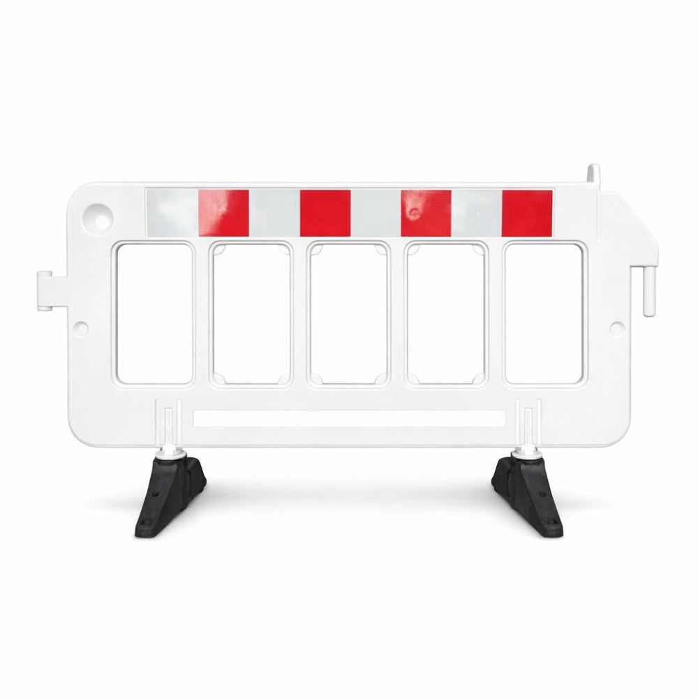 Expandable safety barricade white PVC for temporary safety barriers