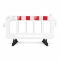 Expandable safety barricade white PVC for temporary safety barriers