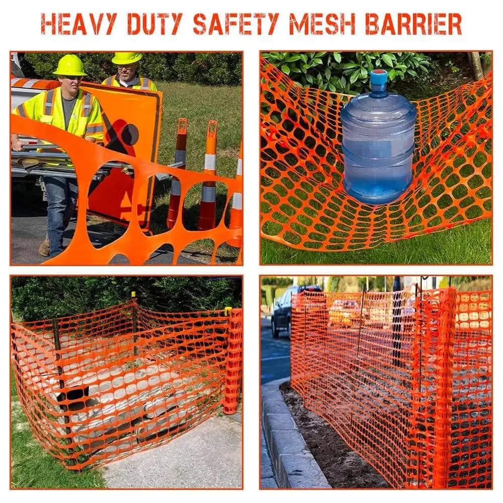 Durable orange construction safety mesh 50M x 1M for outdoor site safety