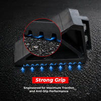 Durable 3.1kg rubber wheel chock for safe parking of cars and trucks