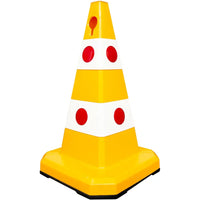 Evelux 62cm yellow reflective traffic cone for road safety and hazard marking