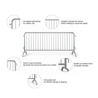 Event safety crowd barrier galvanized steel for crowd guidance and security