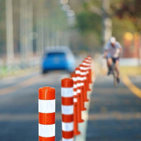 Flexible traffic delineator post orange Berry for lane separation and safety