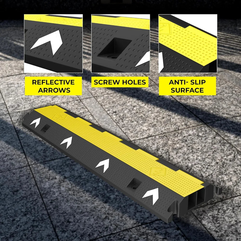 PVC 2 channel cable ramp with flip open lid for safe cable routing