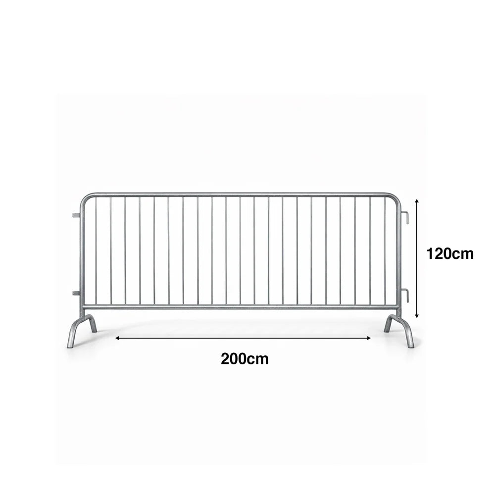 Galvanized steel crowd control barrier for public events and queue control