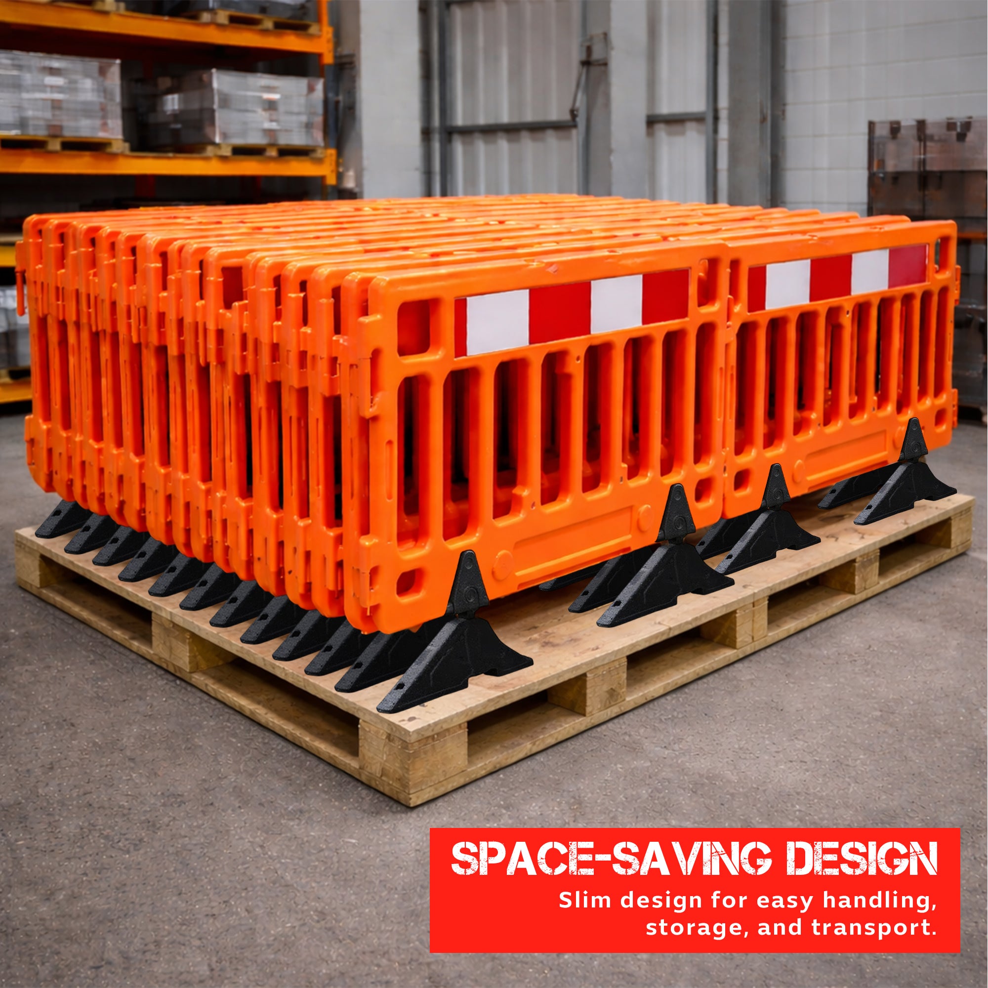 Heavy duty high visibility area barricade for traffic management and restricted zones