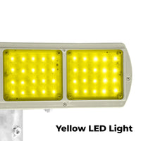 Heavy duty solar LED strobe light yellow white with 64 ultra LEDs for warning signals