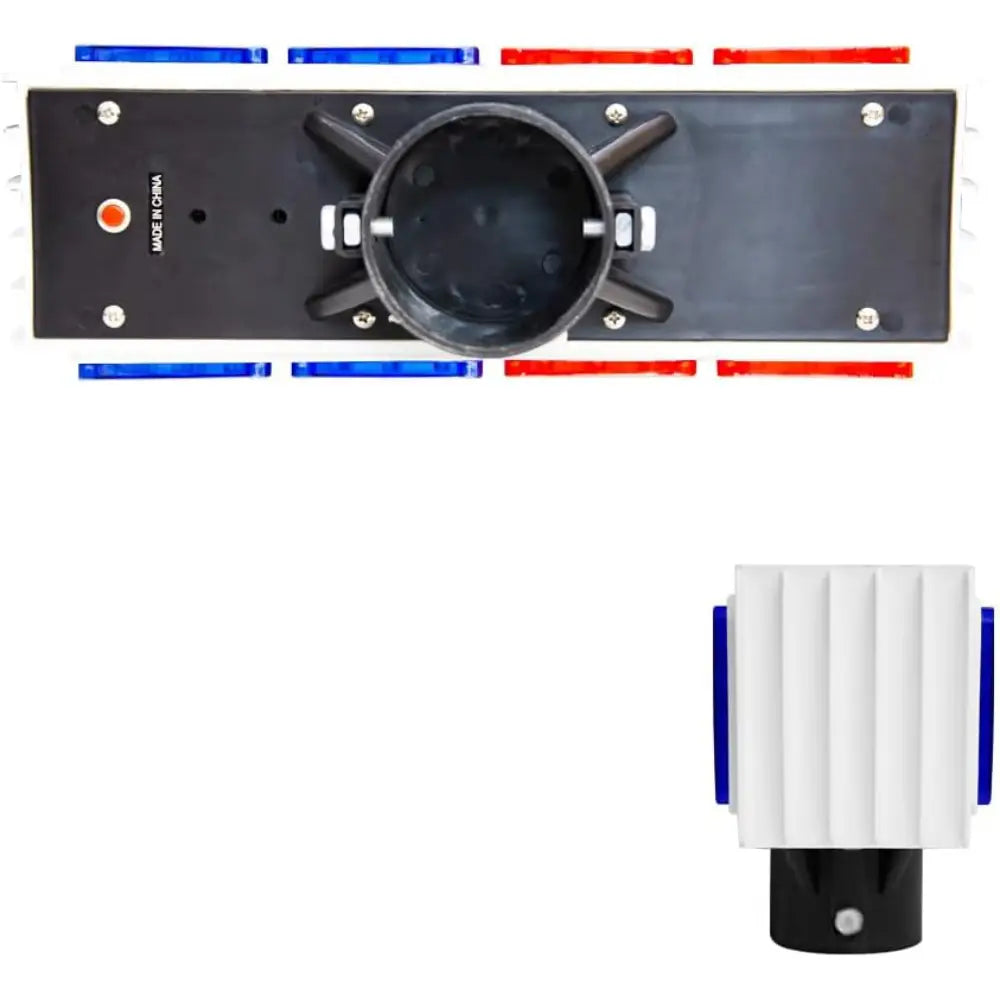 Heavy duty solar LED strobe warning light red and blue for long term use