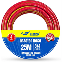 Mermaid 3/4 inch reinforced garden water hose 25m red for irrigation and outdoor use