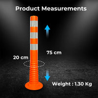 Orange 75cm delineator post with 110mm base for road and parking safety