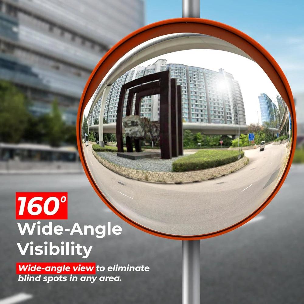 Round 80cm convex mirror for parking areas and driveway traffic safety
