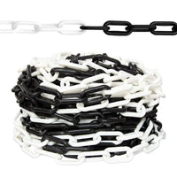 8mm plastic barrier chain 25m in black and white for crowd and area control