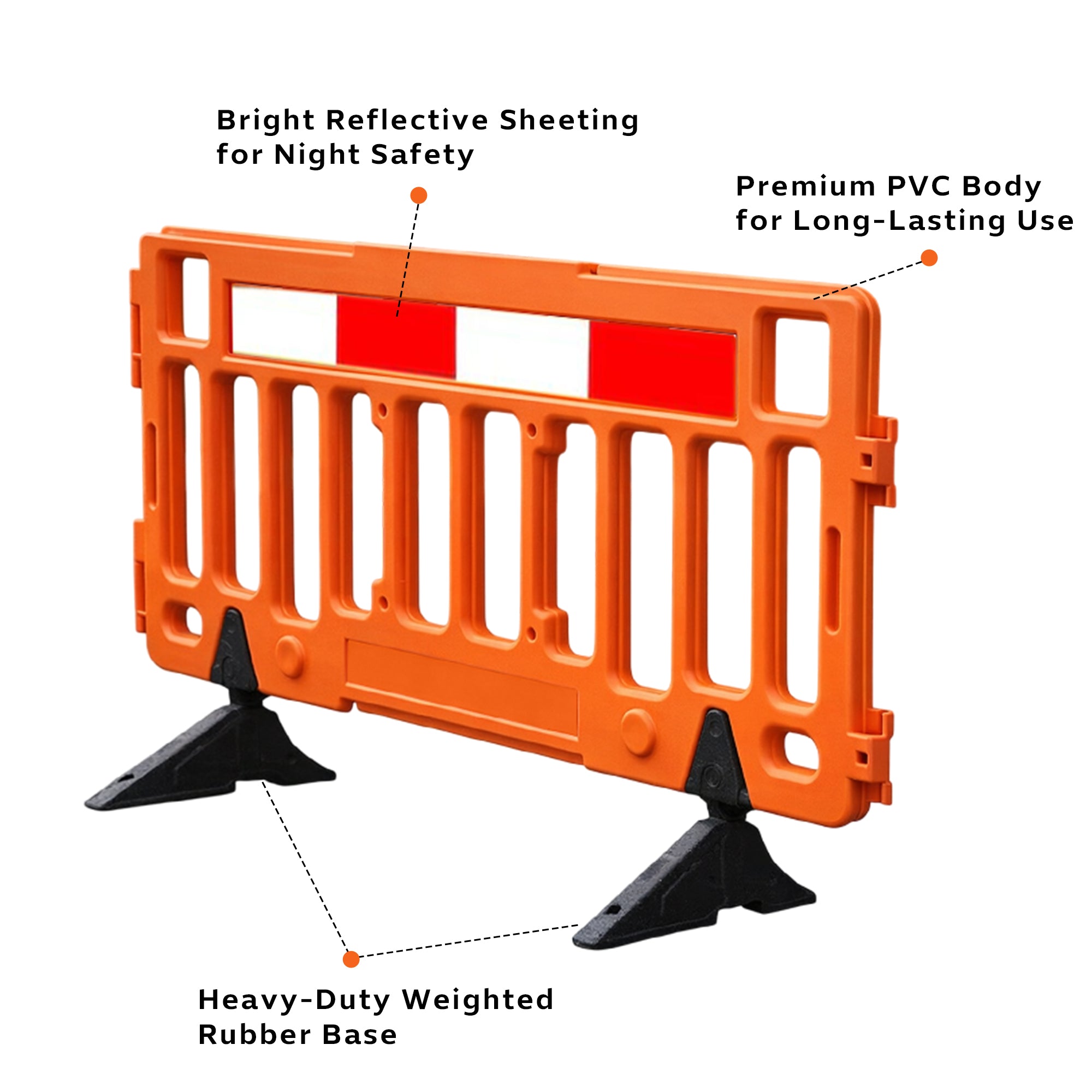 Portable high visibility safety barrier for crowd control and hazard zones
