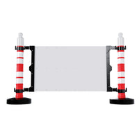 Post barrier full set with sign board 120×75CM for traffic control and safety guidance