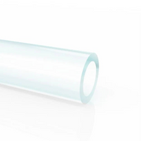 Clear plastic tube on a white background