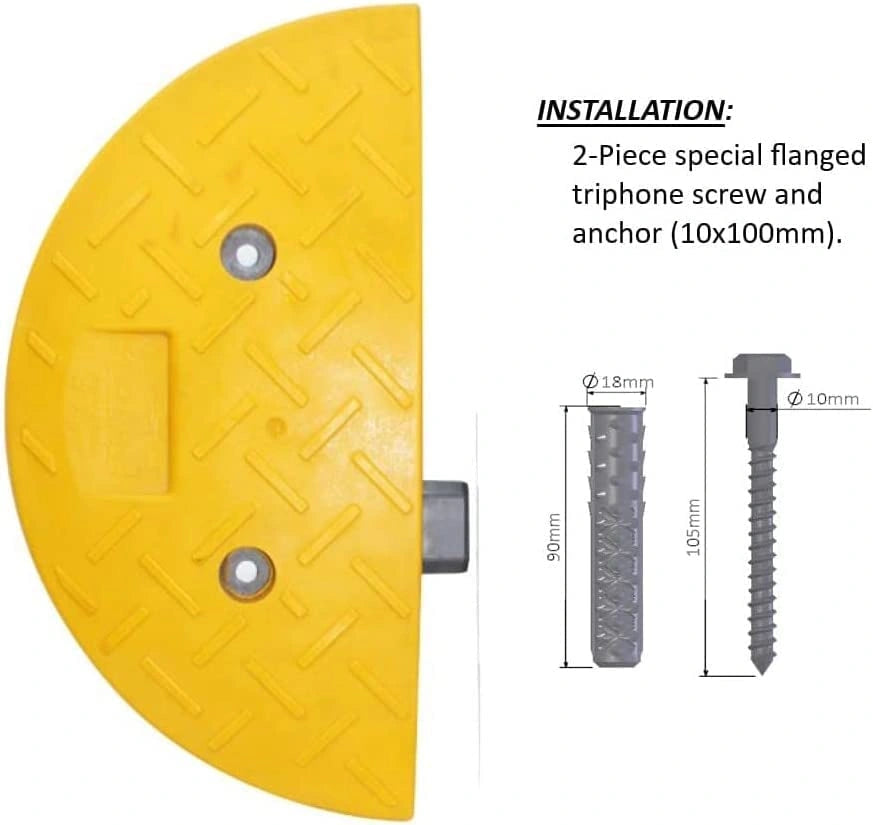 PVC speed ramp end piece 20CM yellow for smooth vehicle transition